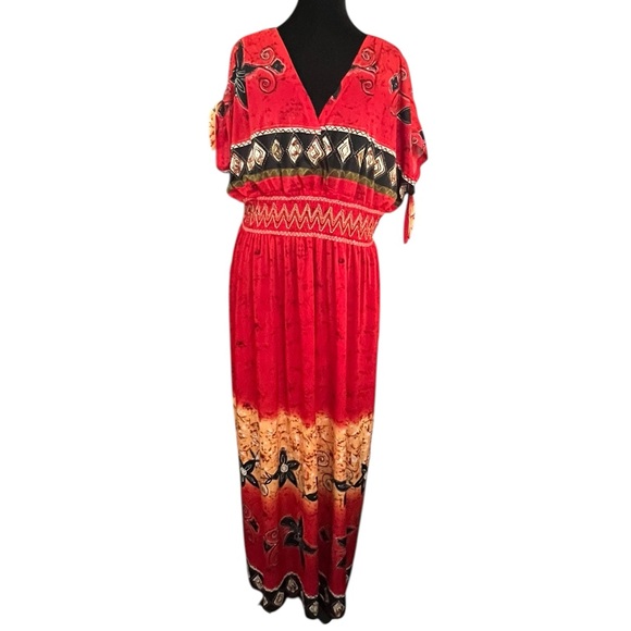 Jessica Taylor Other - Women's Jessica Taylor Red & Black Maxi Dress/Swim Coverup 1X